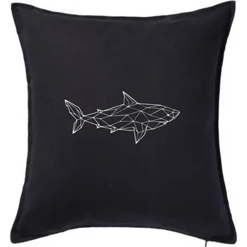 Polštář Geometrie - žralok tělo - Polštář 50x50 - 50x50 - Včetně výplně ( Černá )