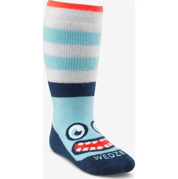 Pánské ponožky WEDZE Dětské lyžařské ponožky WARM pro nejmenší tyrkysové 23/26 MODRÁ
