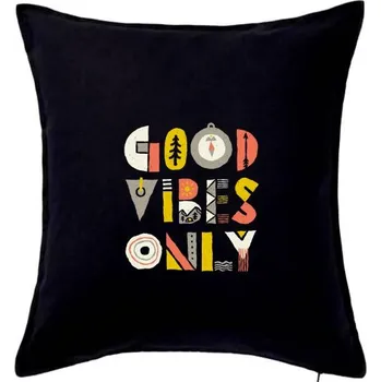 Polštář Good vibes only - nápis - Polštář 50x50 - 50x50 - Pouze potah ( Černá )