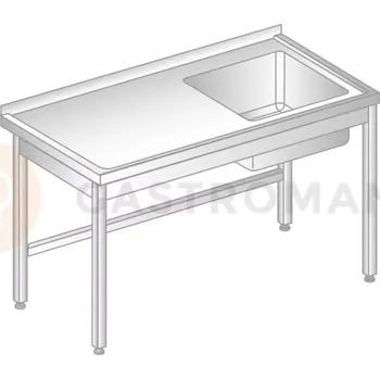 Nerezový dřez Stůl přístěnný z nerezové oceli s dřezem 1100x700x850 mm | DORA METAL, DM-3200