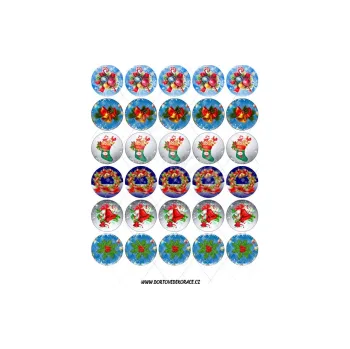 Přisada na vaření a pečení VÁNOČNÍ 4cm, VARIANTA Jedlý papír 1500