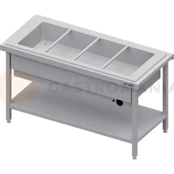 Výdejník vody Centrální stůl s jednokomorovou vodní lázní 4xGN 1/1, vrchní deska z nerezové oceli | STALGAST, ST 123