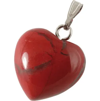 Přívěsek Milujeme Kameny Jaspis červený - přívěsek srdce cca 1.5 cm 34438