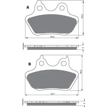 Auto-moto Zadní brzdové destičky Goldfren Harley-Davidson FLHT Electra Glide Standard 1584 2007-2007 směs S3