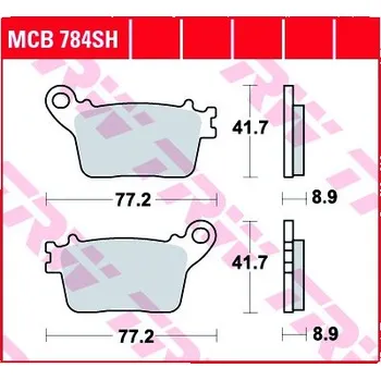 Brzda pro motocykl Zadní brzdové destičky TRW / Lucas Yamaha YZF 1000 R1, R1 M 2015 - 2016 směs SH