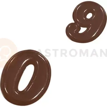 Čokoládová tyčinka Forma k vytvoření čokoládových dekorací - čísla 9 ks, 45x40x5 mm - 90-14243 | MARTELLATO, Choco Light