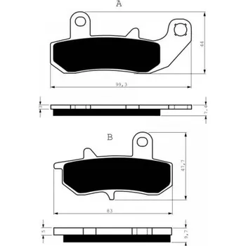 Brzda pro motocykl Zadní brzdové destičky Goldfren Suzuki DR 650 RS 1990-1991 směs S3