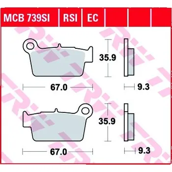 Brzda pro motocykl Zadní brzdové destičky TRW / Lucas Gas Gas XC 300 2018 - směs RSI