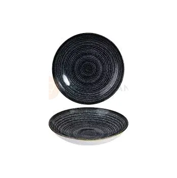 Talíř Porcelánový hluboký talíř coupe, grafitový 18 cm | CHURCHILL, Homespun Style Charcoal Black