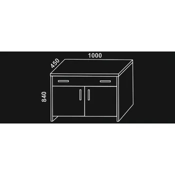 Komoda FMP-lignum Komoda Diana 1-zásuvková, 2-dveřová Buk - masiv Lak přírodní 84x100x45 cm