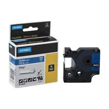 Pásek do tiskárny Dymo, originální páska do tiskárny štítků, 1805243, bílý tisk/modrý podklad, 5,5m, 12mm, RHINO vinylová profi D1