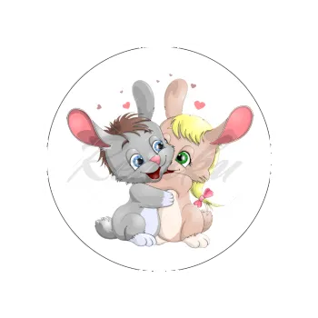 Jedlá dekorace na dort KRÁLÍČCI objetí, VARIANTA Jedlý papír 582