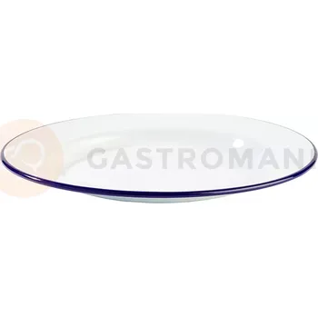 Smaltovaný tác, bílo-modrý Ø 200 mm | APS, Enamelware
