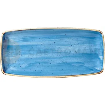 Obdélný servírovací talíř, světle modrý, ručně zdobený 35 cm x 18,5 cm | CHURCHILL, Stonecast Cornflower Blue