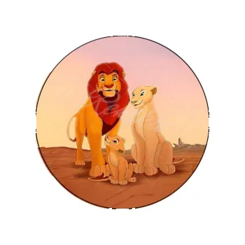 Jedlá dekorace na dort LVÍ KRÁL rodina, VARIANTA Jedlý papír 1193