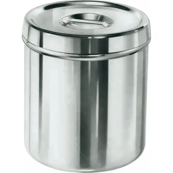 Dóza na potraviny Dóza s víkem velká nerezová (13 x 13 cm)