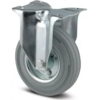 Pojezdové kolečko Průmyslové kolečko 160, pevné, plotna, šedá guma ocelový disk