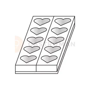 Domácí spotřebič Forma na minidezerty ve tvaru srdce - 10 ks x 65x40 mm - MONOP.A007 | MARTELLATO, Monoportions & Mignon