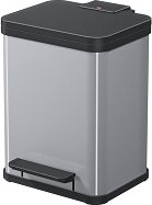 Hailo Öko duo Plus M stříbrný - Nášlapný třídič odpadu s tlumeným zavíráním víka - 9+9 litrů- 0622-220