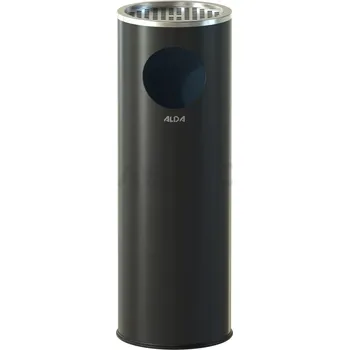 Nádoba na led Popelnicový odpadkový koš 22 l, 69x24 cm, černý/nerezová ocel/leštěná | ALDA, Sandy