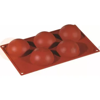 Kuchyňská sůl Silikonová forma Formaflex na monoporce - 300x175 mm, 5 ks x 80x40 mm, 134 ml - FR018 | PAVONI, Semisfera