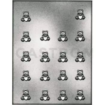 Výrobník cukrové vaty Forma na pralinky a čokoládky - medvídek se srdcem, 18x 23x5 mm - 901018 Orsetto Con Cuore | SILIKOMART, EasyChoc