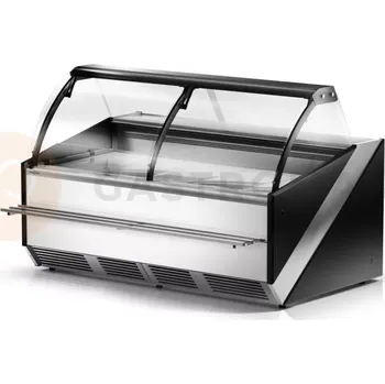 Modul chladicího pultu s tvrzeným děleným ohýbaným sklem, horním otevíráním, systémem sušení skla a deskou z nerezové oceli 1250x1200x1290 mm | RAPA, L-S