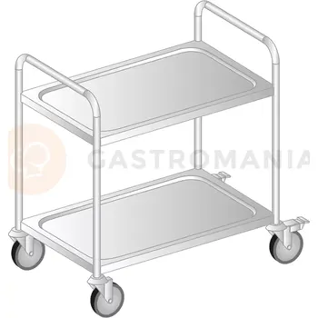 Servírovací stolek Číšnický vozík dvoupolicový z nerezové oceli s kulatým profilem 885x585x870 mm | DORA METAL, DM-S-3422