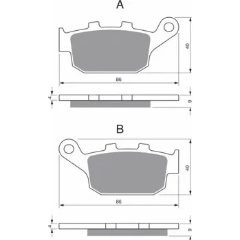 Brzda pro motocykl Zadní brzdové destičky Goldfren Honda CBR 250 ( ABS ) 2011-2012 směs S3