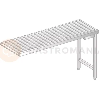 Počítačový stůl Vyklýdací válečkový stůl pro myčky nádobí z nerezové oceli 1100x634x850 mm | DORA METAL, DM-3277