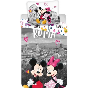 Bytový textil Bavlněná ložní souprava - Minnie and Mickey in Roma