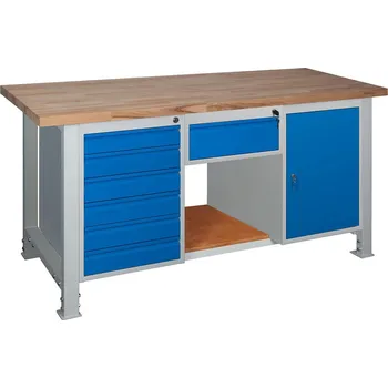 Dílenský stůl DÍLENSKÝ STŮL MASTER 1700 mm + 2 zásuvkové kontejnery + skříňka IG184
