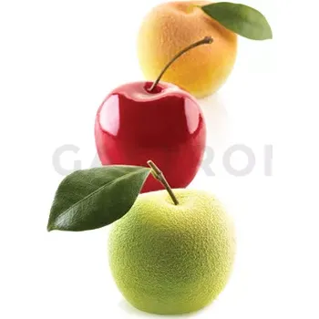Výroba svíčky Sada forem pro přípravu chlazených dezertů - 5 ks, 115 ml, 60x55 mm - Mela, Ciliegia & Pesca 115 | SILIKOMART, 3D Fruits