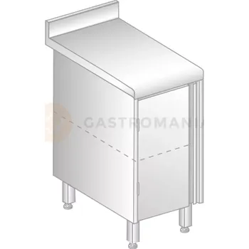 Nerezový dřez Stůl přístěnný z nerezové oceli s šuplíkem, zadní lištou a okapovou lištou 600x600x850 mm | DORA METAL, DM-S-3108