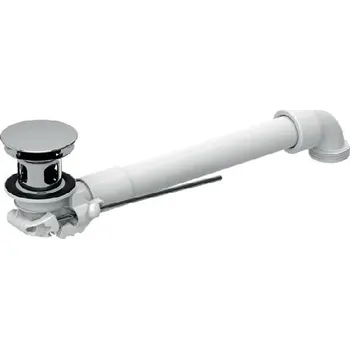 Sifon Geberit Příslušenství - Úsporný sifon pro umyvadla s přepadem, výpusť s táhlem, chrom 152.070.21.1