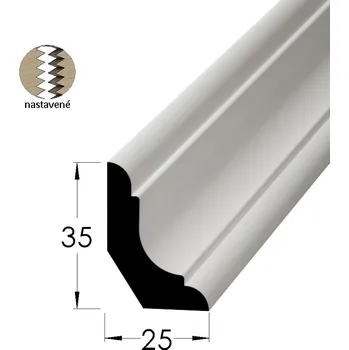 Stropní lišta Rohová vnitřní lišta - RVK 2535 JS /240 nast.
