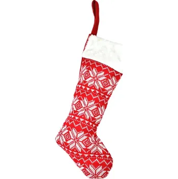 Vánoční dekorace Vánoční bota pletená 45x11 cm
