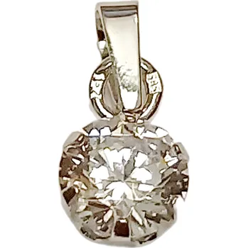 Přívěsek Zlatý přívěsek z bílého zlata se zirkonem 952-2 (0,36g)