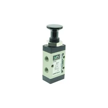 Ventil 3/2-cestný ventil, šoupátkový, připojení 1/4", DN 8 [mm], ovládání tlačítko/aretace, funkce NC/NO, VCMT32014
