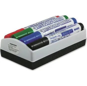 Kancelářské potřeby Popisovače na bílou tabuli "M460", sada 4 barev s držákem, včetně houby, 2-3 mm, GRANIT