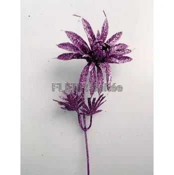 Vánoční dekorace Vánoční květina 46 cm - fialová