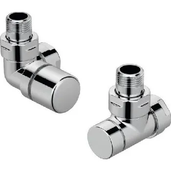 Ventil Zehnder Příslušenství - Úhlový rohový ventil levý Set I a rohové šroubení pro zpátečku 1/2, nerez 838990