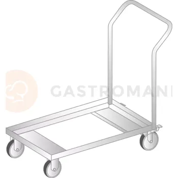 Kancelářský vozík Vozík z nerezové oceli na přepravu skříněk 600x550x850 mm | DORA METAL, DM-3400