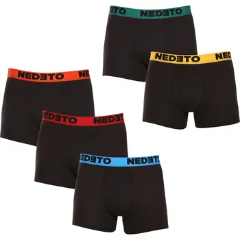 Boxerky 5PACK pánské boxerky Nedeto černé (5NB002b) XXL Možnost vrácení zboží ZDARMA do 120 dnů!