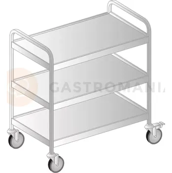 Servírovací stolek Číšnický vozík třípolicový z nerezové oceli s čtvercovým profilem 810x545x900 mm | DORA METAL, DM-3423