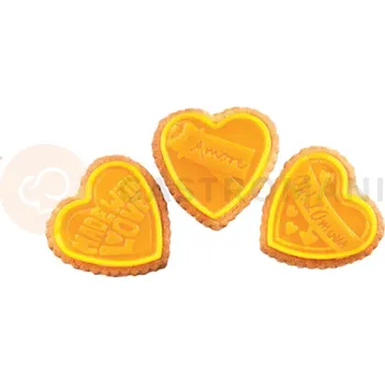 Kuchyňská sůl Sada na sušenky - srdce, 64x63x5 mm - CKC06 Cookie Love Slim | SILIKOMART, EasyChoc