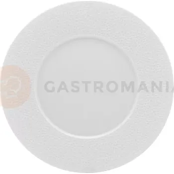 Talíř Mělký talíř z bílého porcelánu, dekorativní okraj 28 cm | DEGRENNE, Collection L Fragment