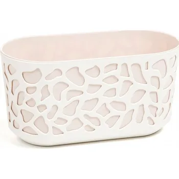 Květináč Lamela LAMELA, truhlík DUET 400 mm, krém / světle béžová