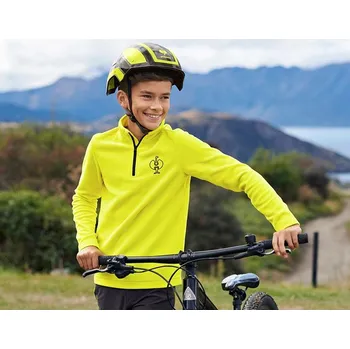 Chlapecká mikina Fleecový troyer e.s.trail, dětská velikost 122/128 acidově žlutá/černá Strauss