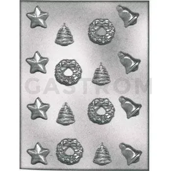 Výrobník cukrové vaty Forma na pralinky a čokoládky - Vánoce, 16x - 904108 Stella Campana Ghirlanda Pini | SILIKOMART, EasyChoc